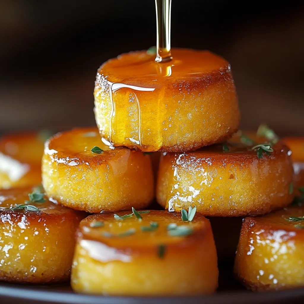 Closeup Country-Style Honey Butter Cornbread Bites