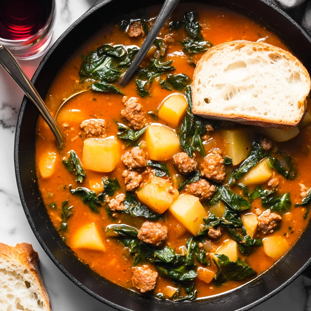 Spinach Potato Sausage Soup