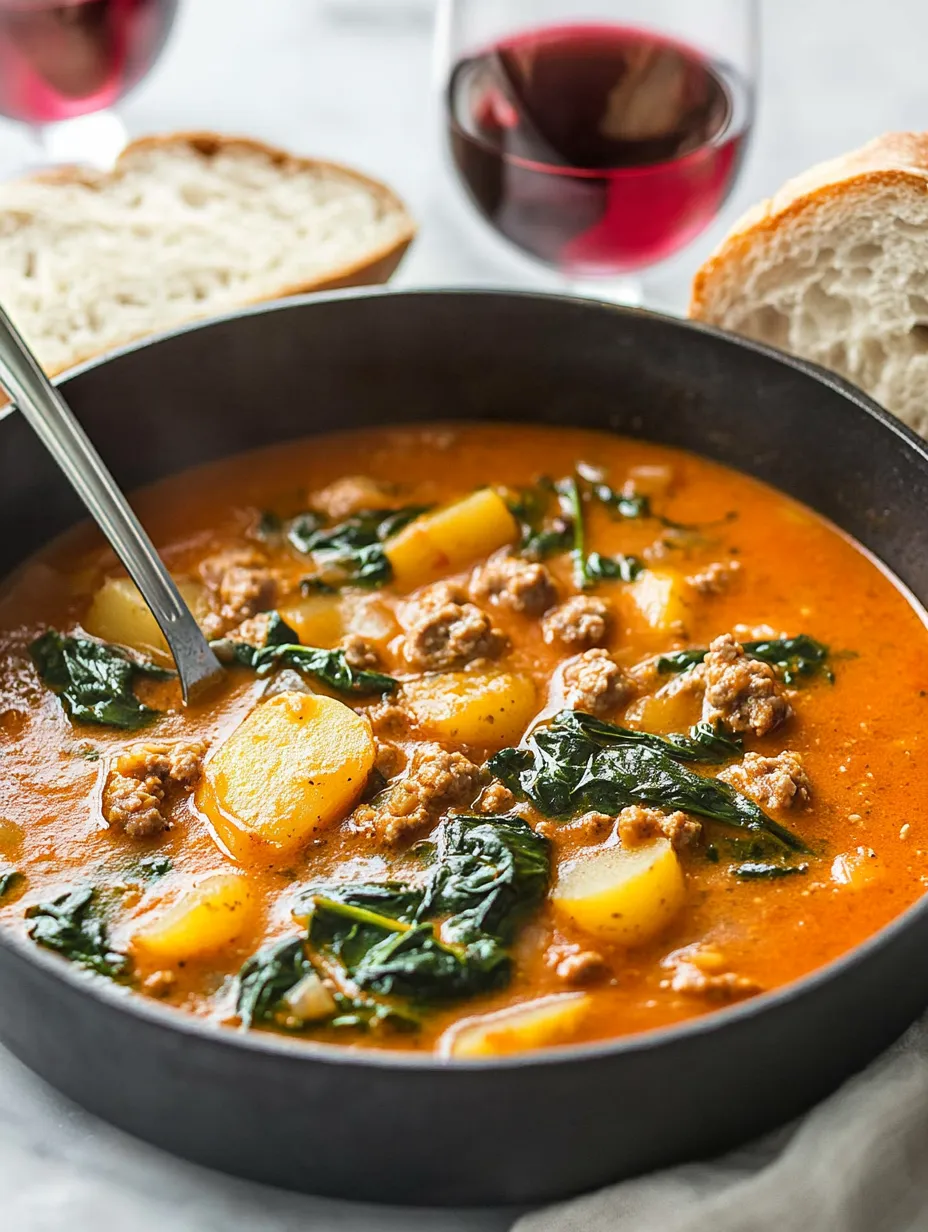 Easy Sausage, Potato and Spinach Soup Recipe