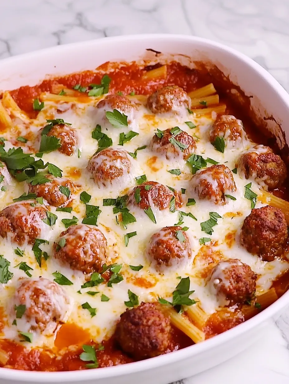 Meatball Baked Ziti Recipe