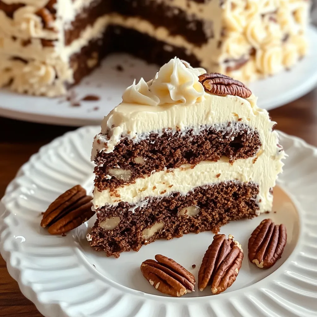 German Chocolate Cake with Cheesecake Layers