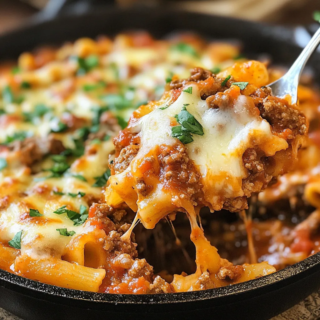 Close-up Beef Lombardi Casserole