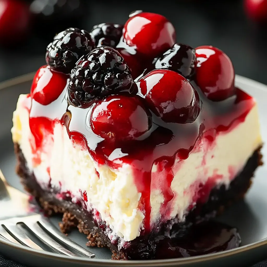 Tempting Black Forest Cheesecake Closeup