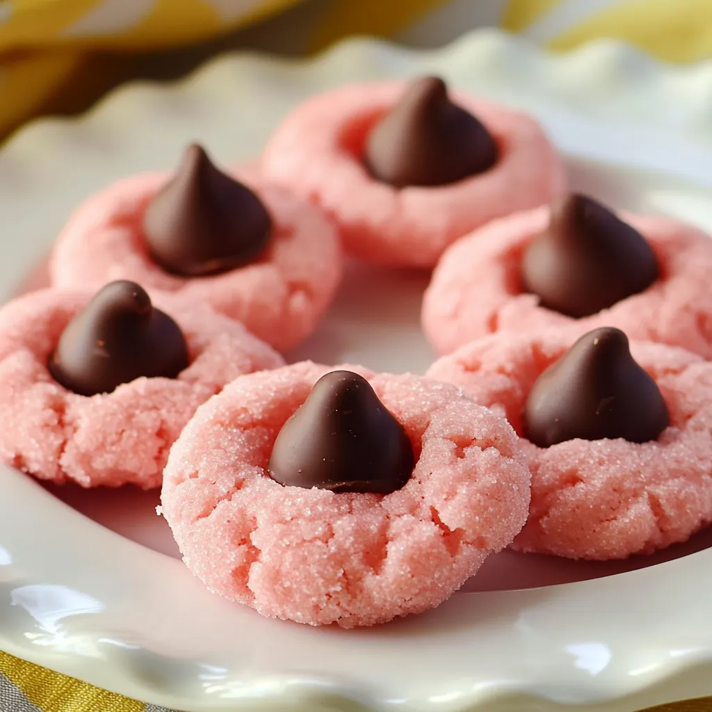 Close-up Strawberry Kiss Cookies