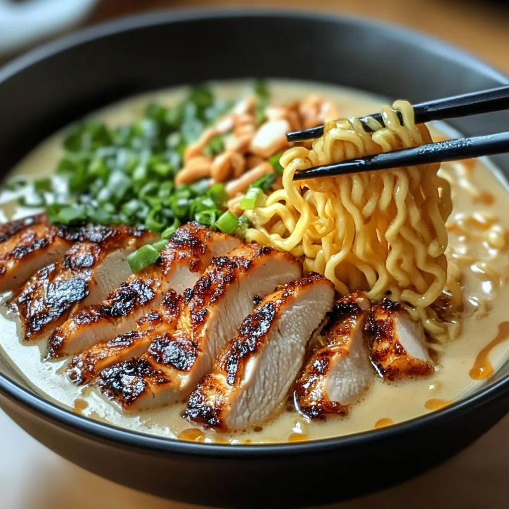 Quick Blazing Chicken Ramen with Creamy Garlic Bowl