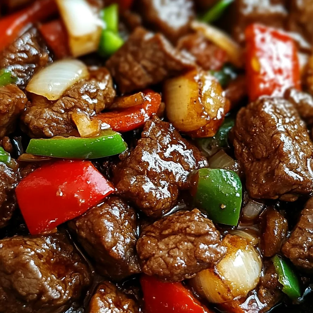 Beef and Bell Peppers Stir-Fry Dish