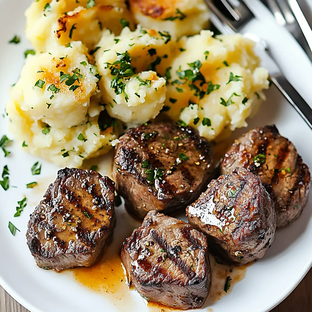 Buttery Steak Bites and Cheesy Crispy Potatoes