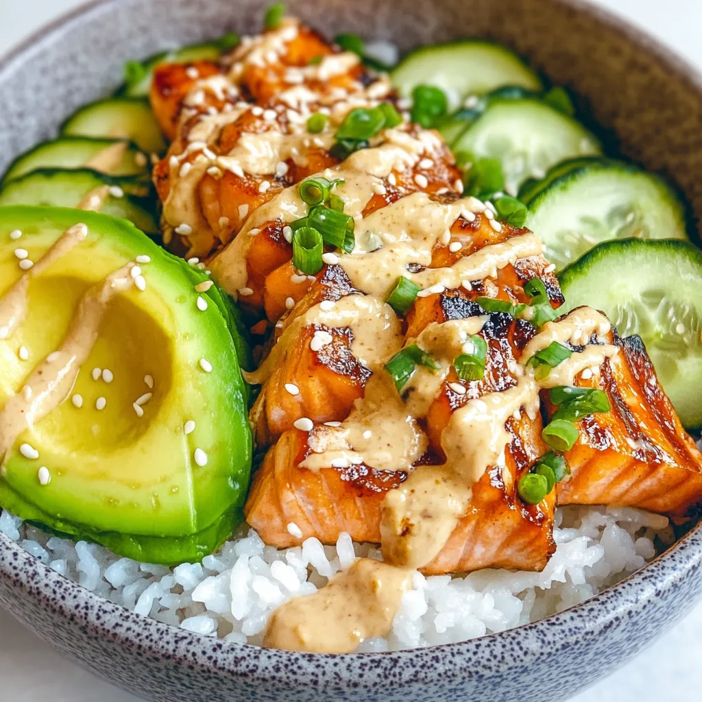 Easy Spicy Salmon Rice Bowls