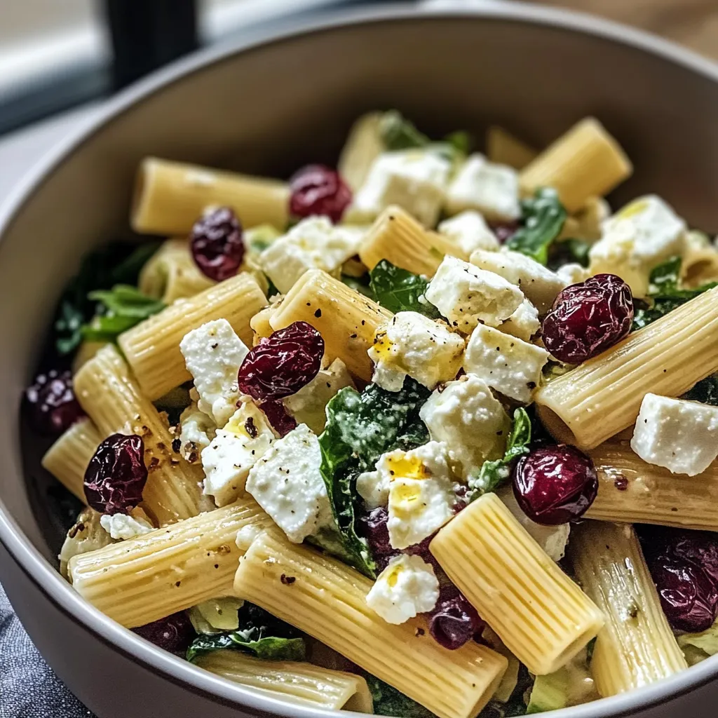 Feta Cranberry Rigatoni with a Bright Lemon Twist