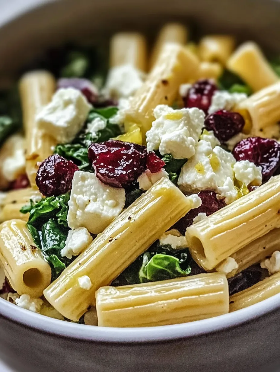 Feta & Cranberry Rigatoni Salad with Lemon Vinaigrette Recipe