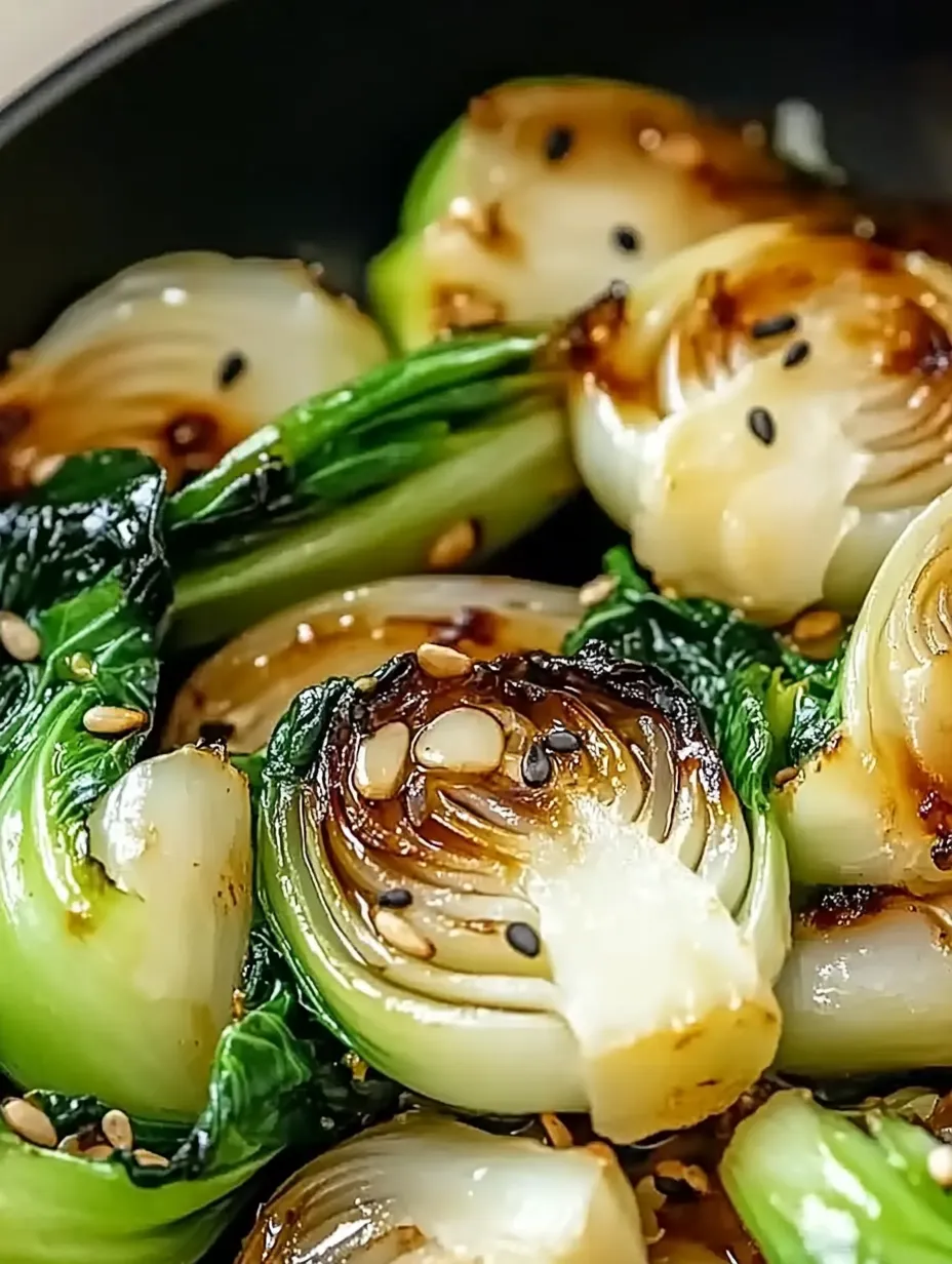 Garlic and Soy Glazed Pan-Seared Bok Choy