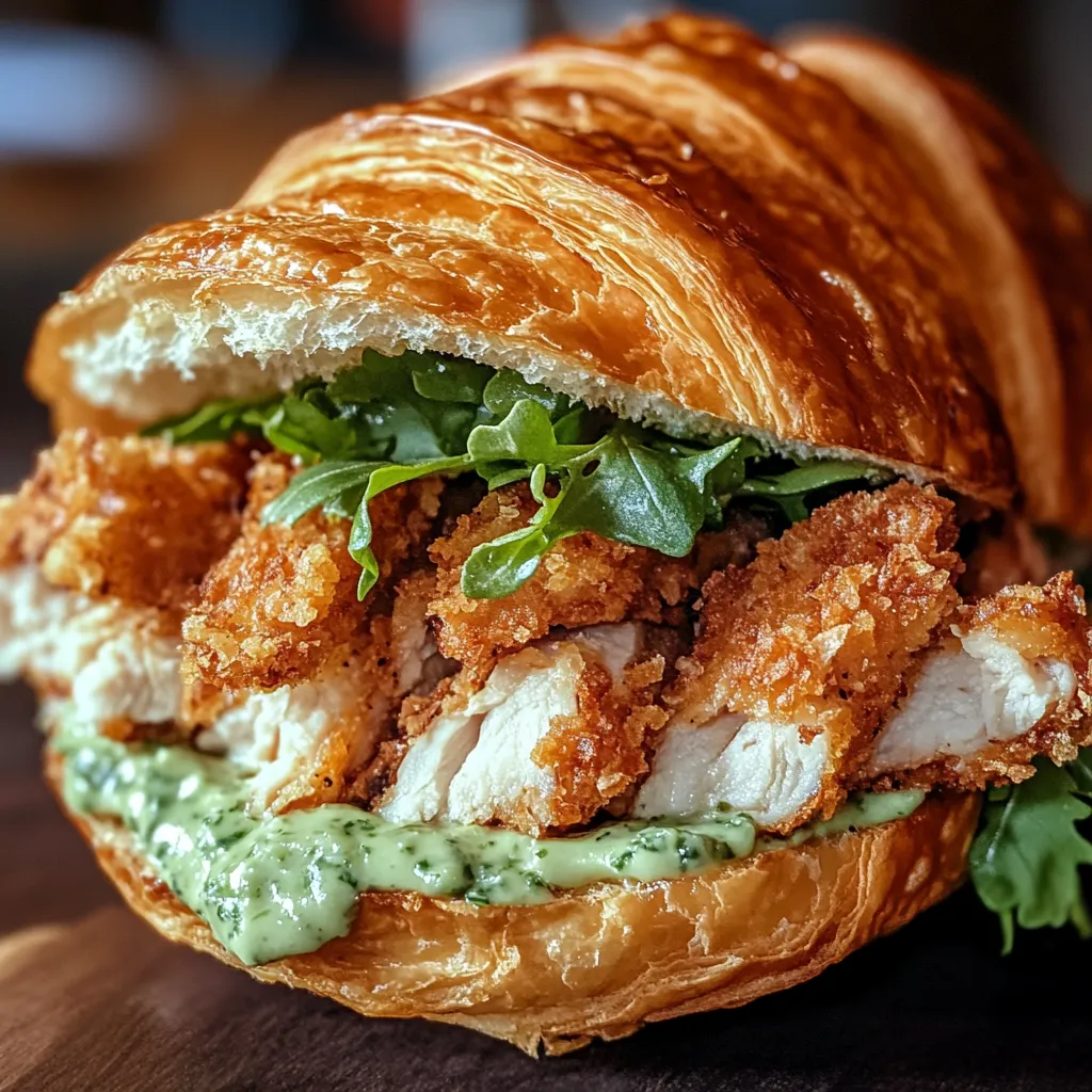 Chicken Caesar Croissant Sandwich How-to