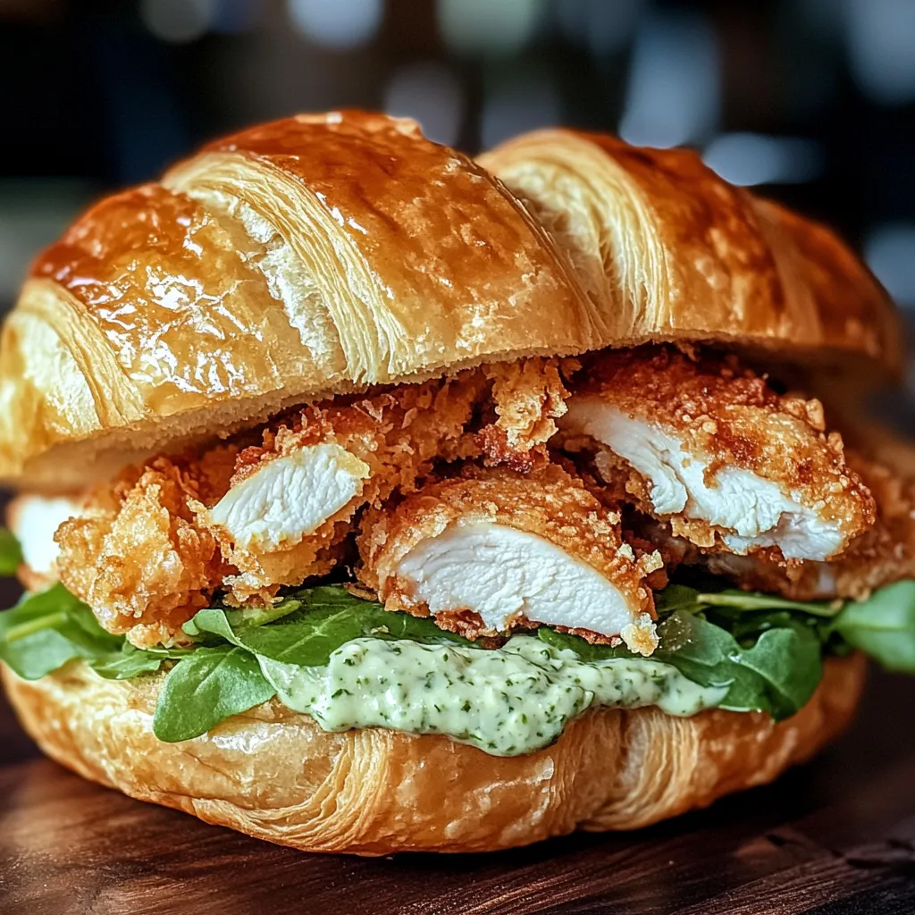 Quick Chicken Caesar Croissant Sandwich