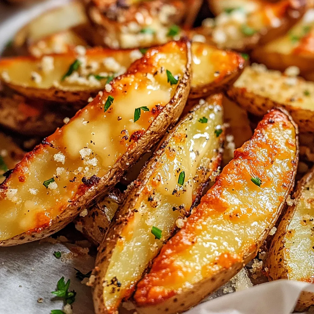 Crispy Garlic Parmesan Potato Wedges