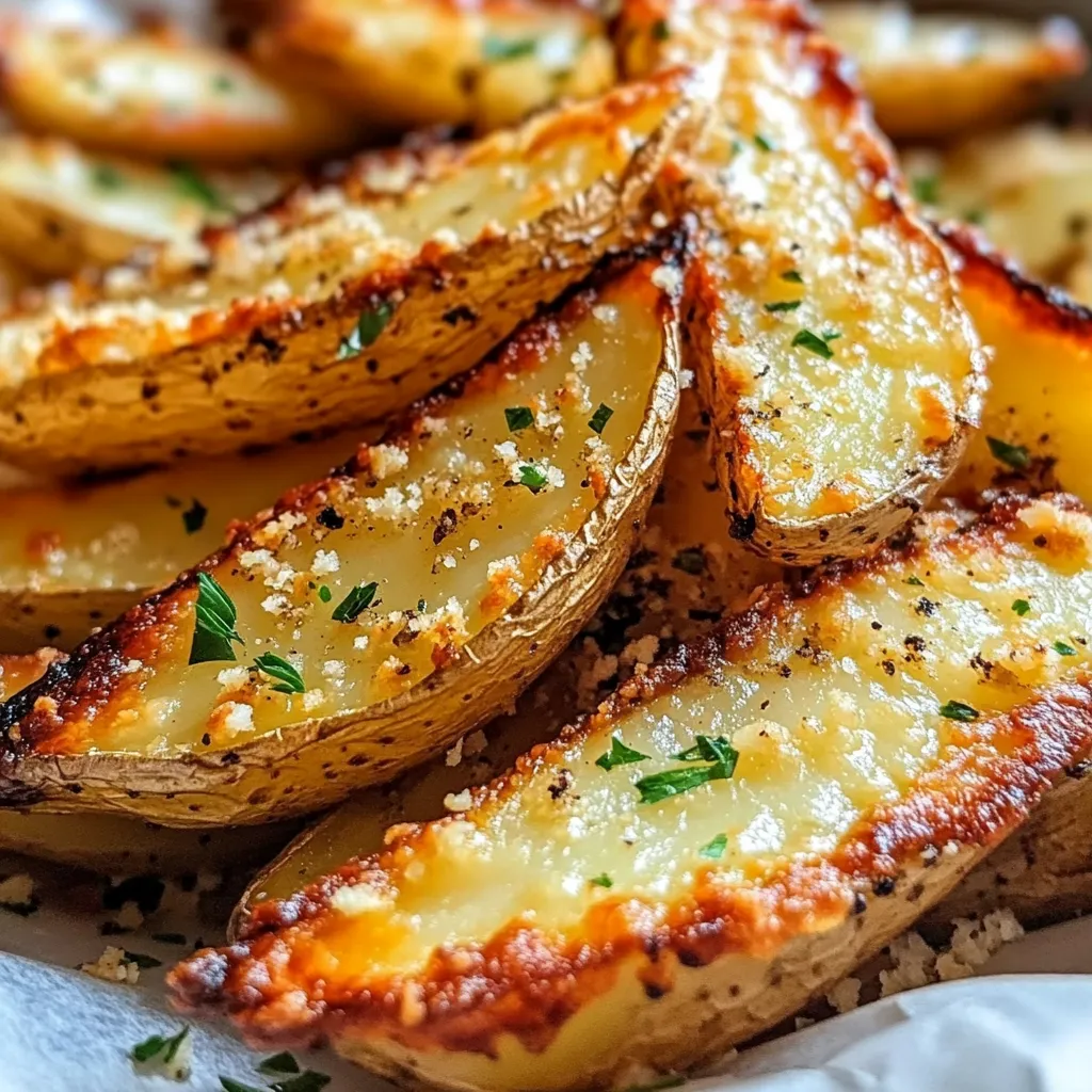 Baked Garlic Parmesan Potato Wedges Recipe