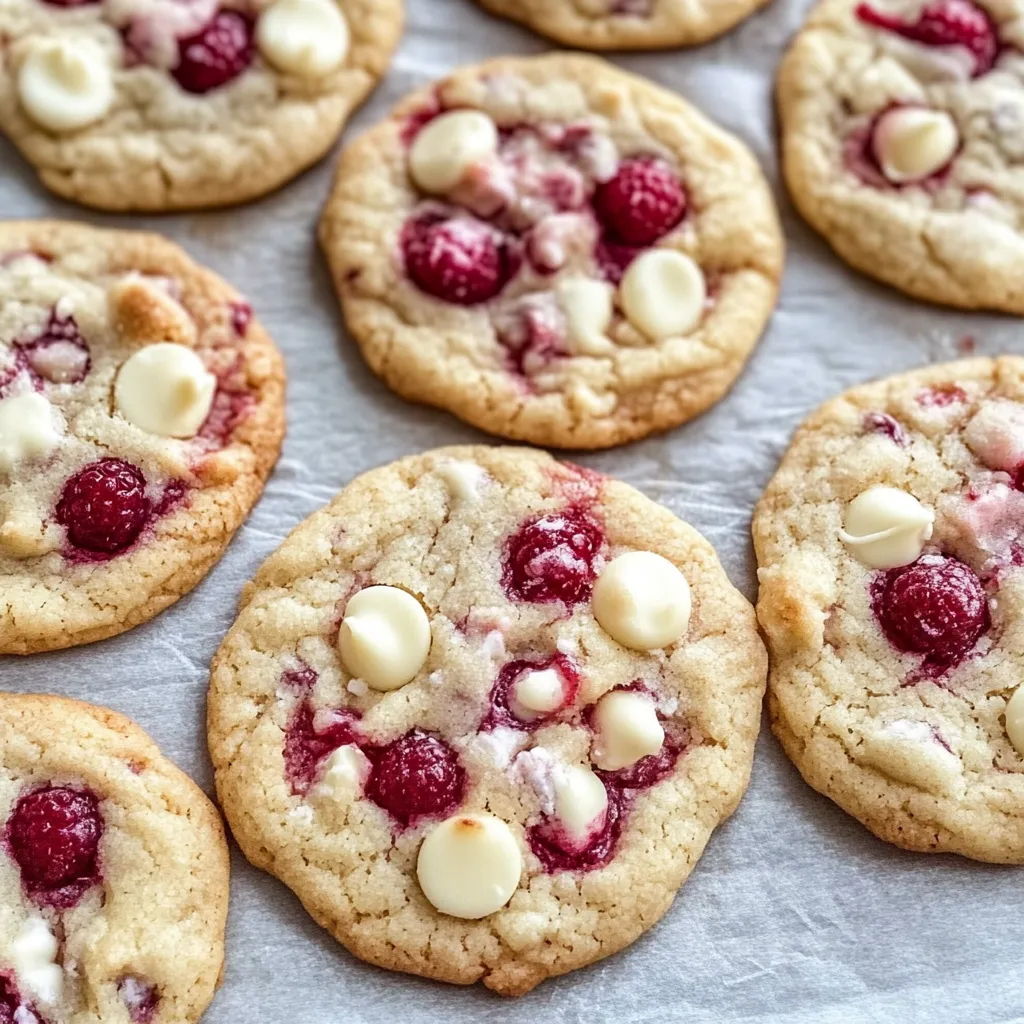 Finished White Chocolate and Raspberry Cookie Closeup