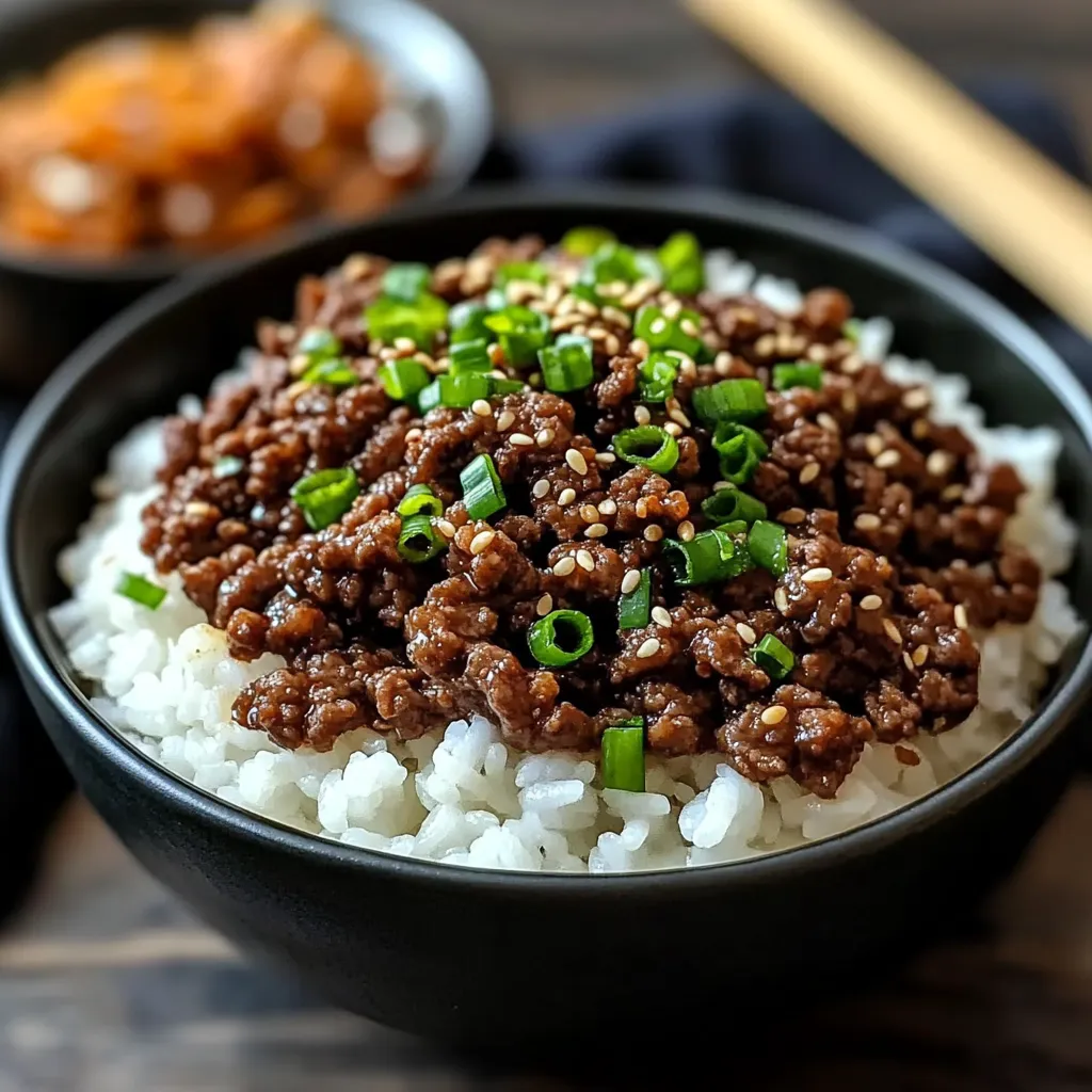 Tasty Korean Ground Beef Bowl Dinner