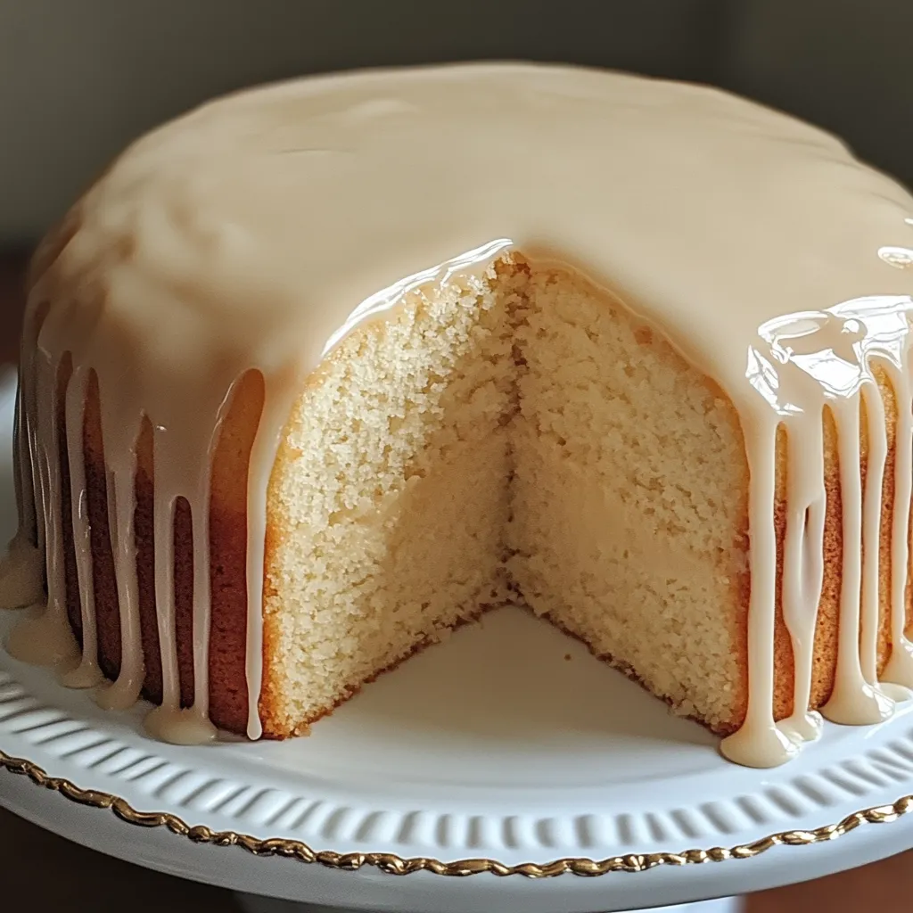 Vanilla Buttermilk Pound Cake with Cream Cheese Glaze