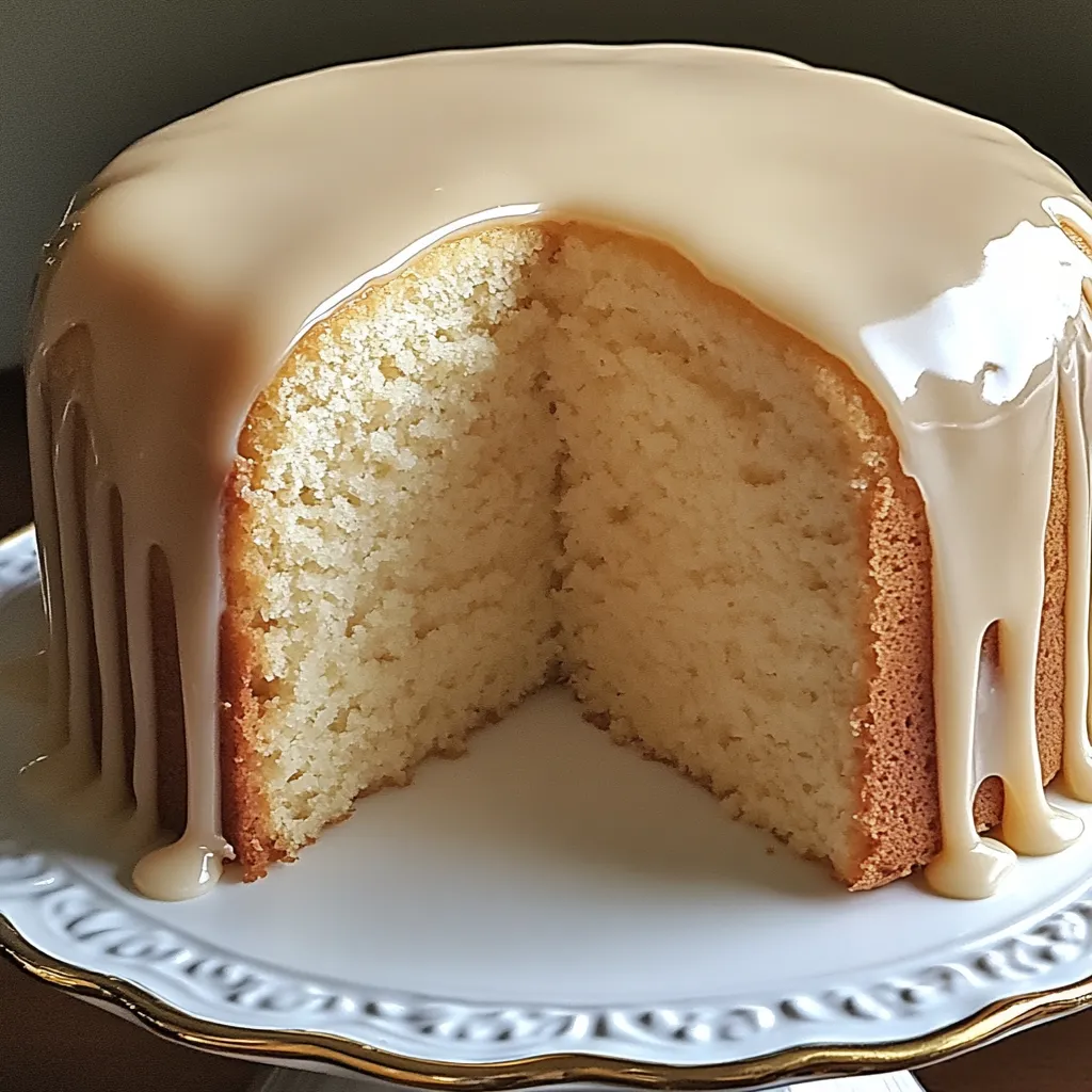 Vanilla Buttermilk Pound Cake with Cream Cheese Glaze Recipe