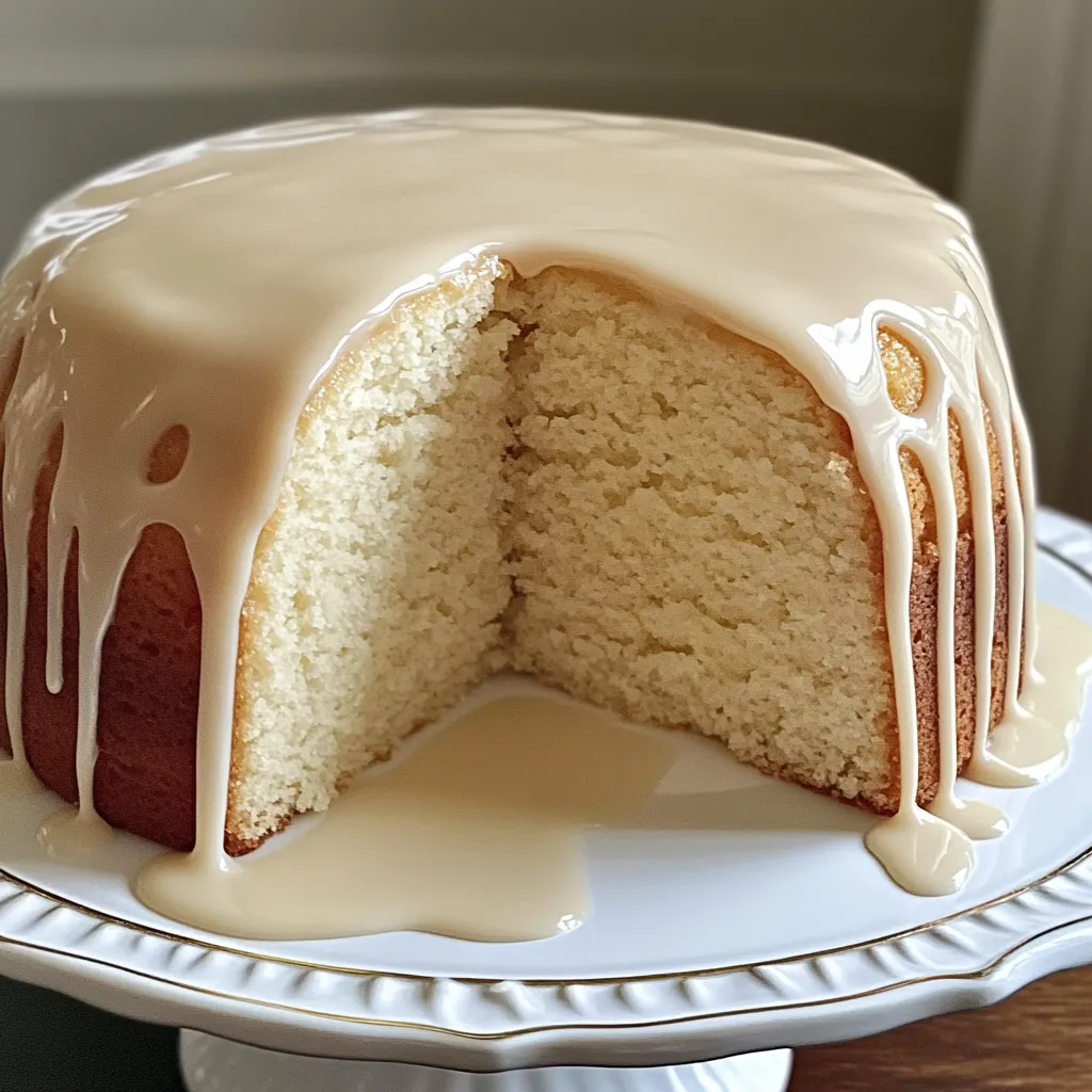 Easy Vanilla Buttermilk Pound Cake with Cream Cheese Glaze