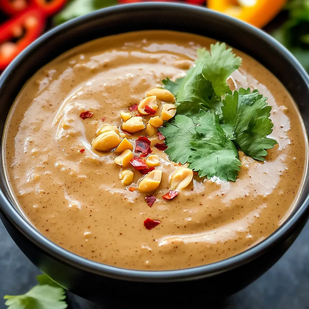 A bowl of soup with a spoon in it.