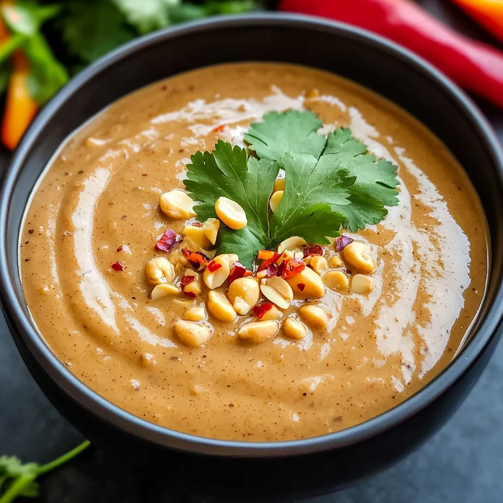 A bowl of soup with a spoon in it.