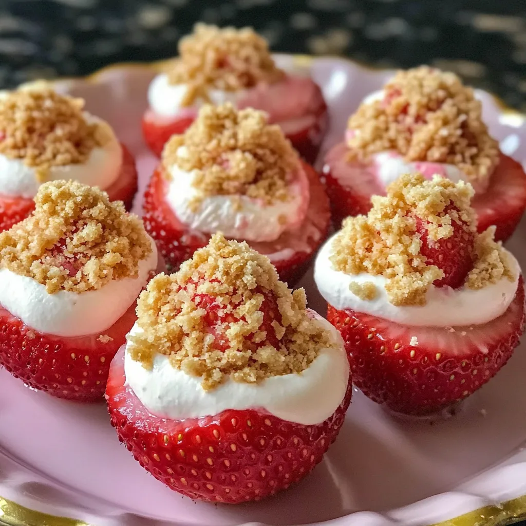 A plate of strawberry shortcake with white whipped cream and crumbles of strawberry on top.