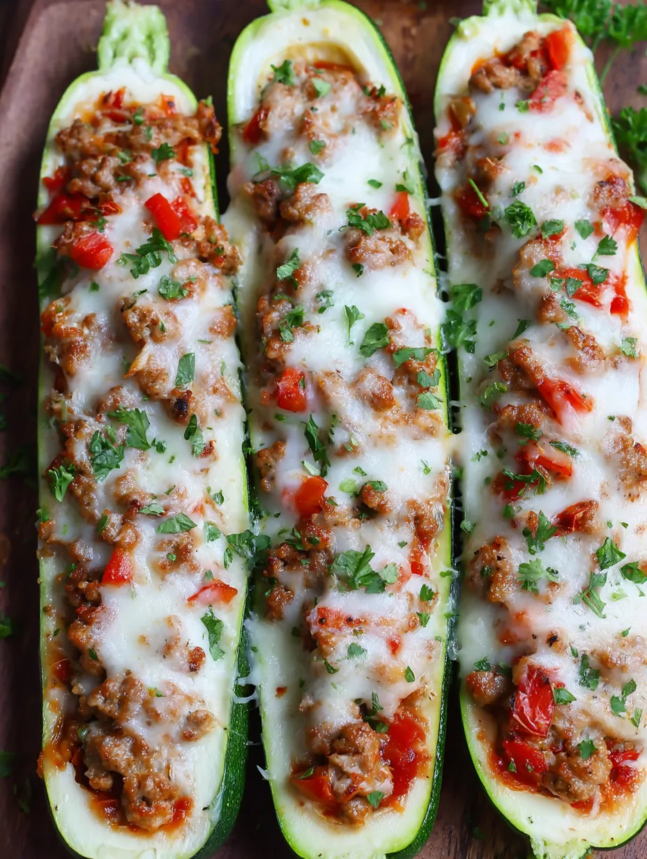 A slice of zucchini with meat and cheese.