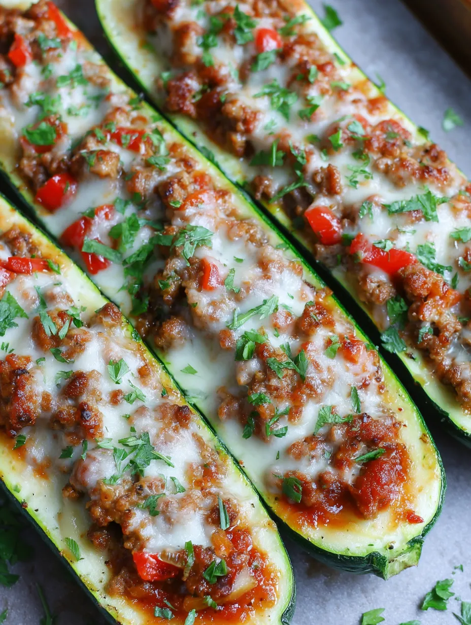 Two slices of zucchini with meat and cheese.