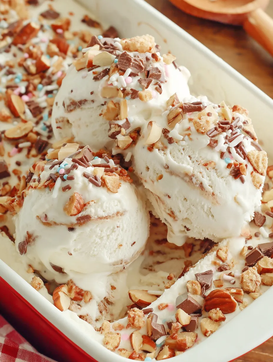A bowl of ice cream with chocolate and nuts.