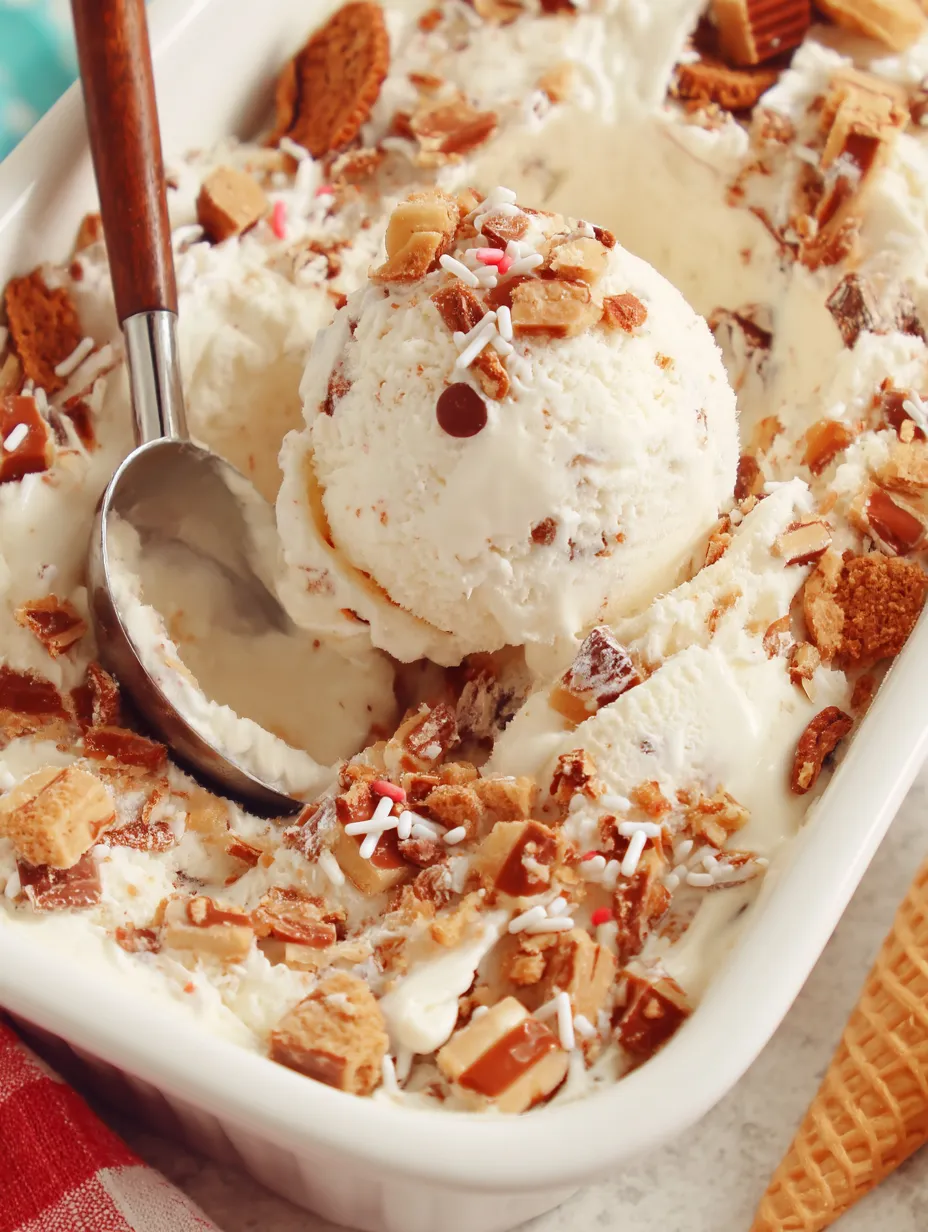 A scoop of ice cream with chocolate chips.