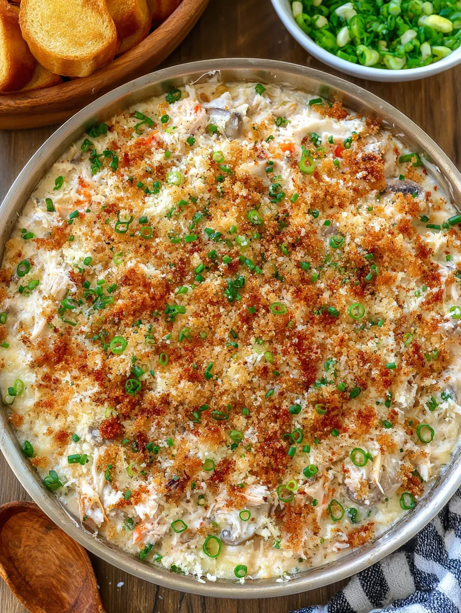 A close up of a casserole dish with a variety of vegetables and meat.