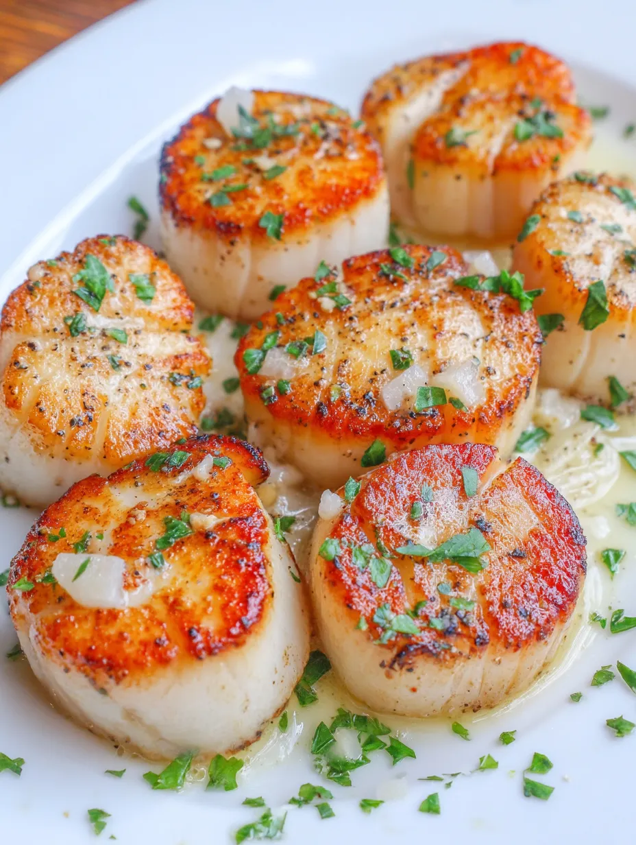 A plate of cooked scallops.