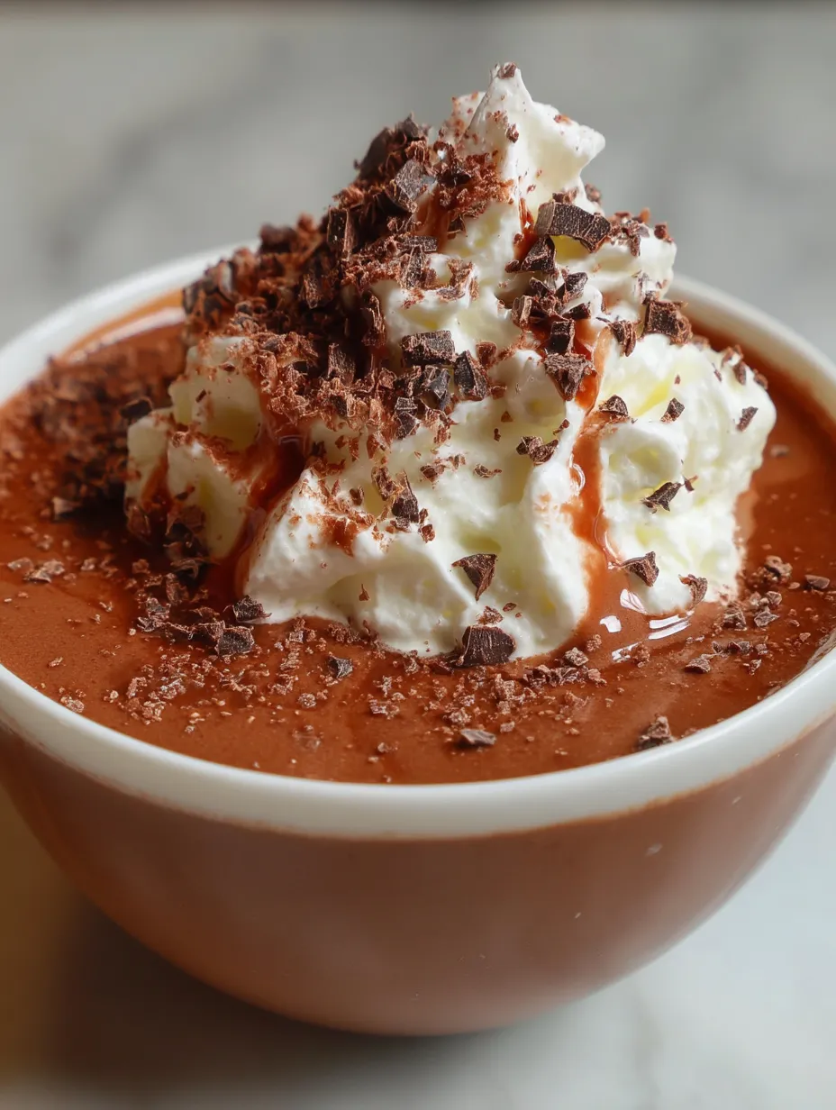A cup of chocolate with whipped cream.