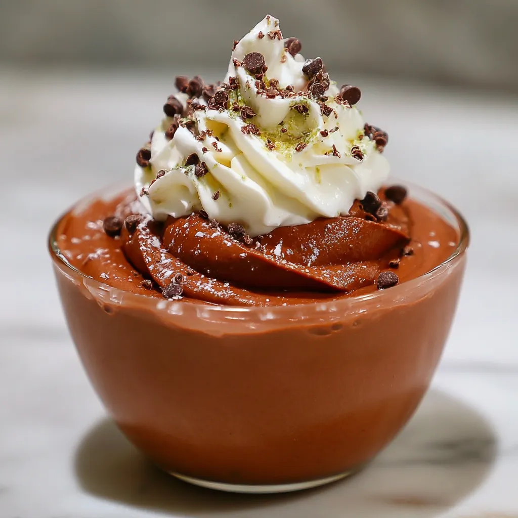 A bowl of chocolate ice cream with whipped cream on top.