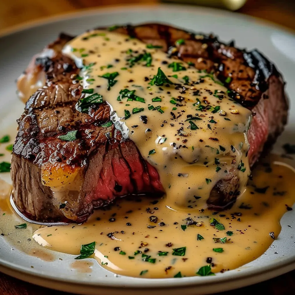 Juicy Steak with Creamy Garlic Sauce