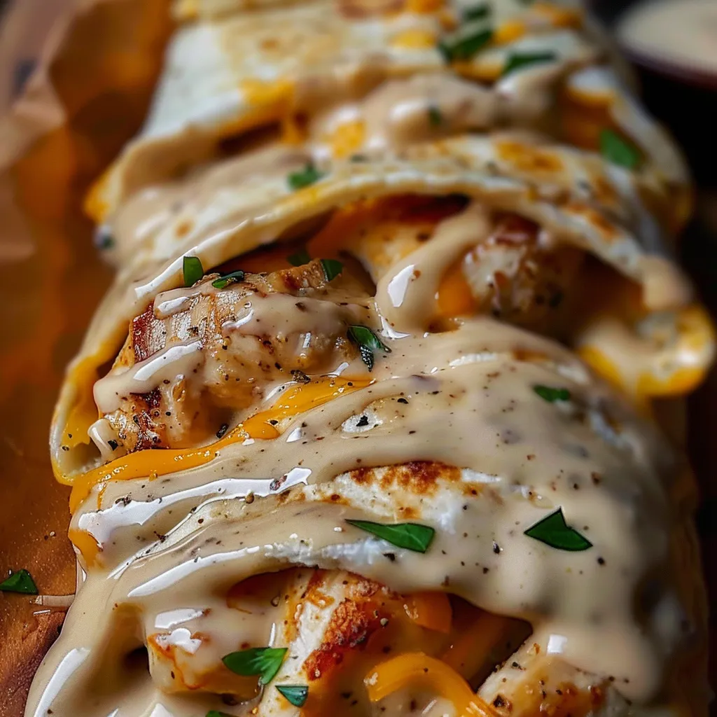 Cheesy Garlic Chicken Wraps