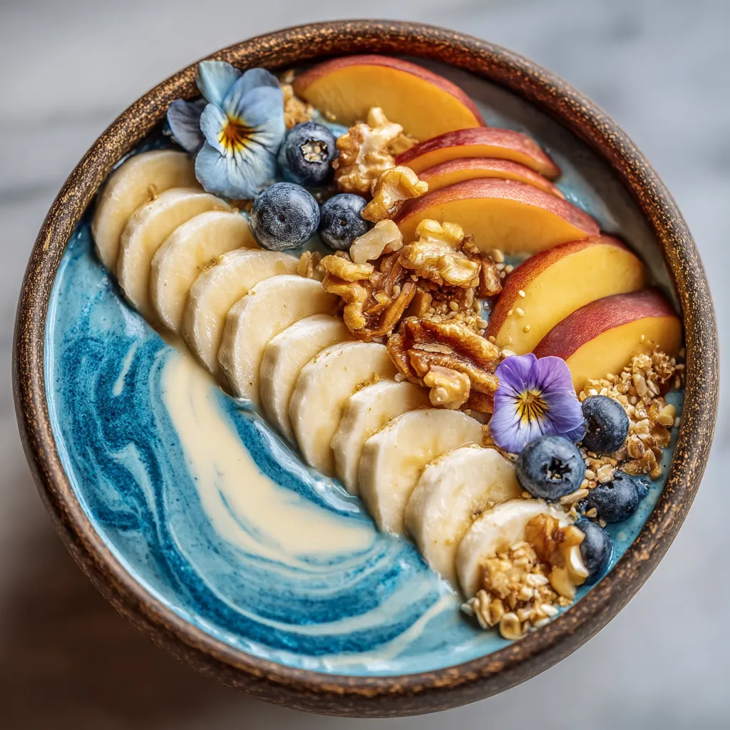 A bowl of fruit with bananas, apples, and blueberries.