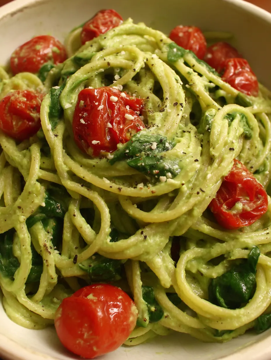 A bowl of pasta with tomatoes and basil.