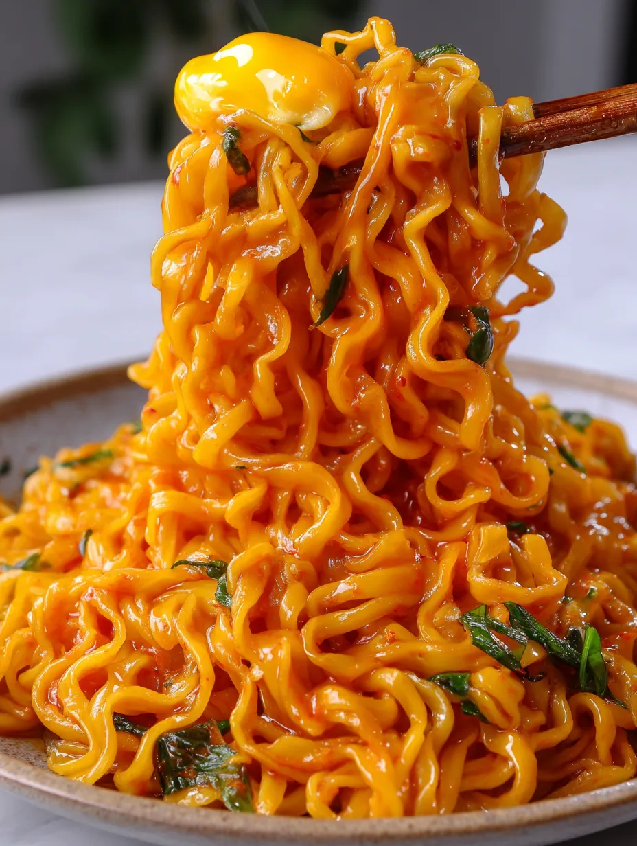 A bowl of noodles with a spoon in it.