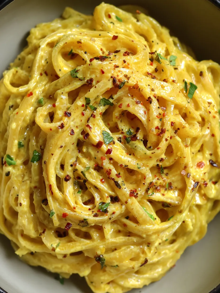 A plate of spaghetti with red peppers.