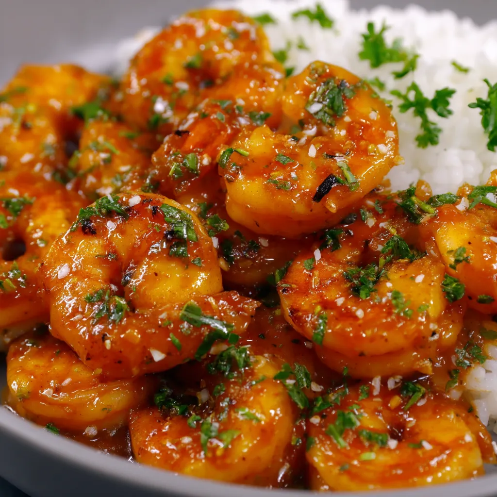 A bowl of shrimp and rice.
