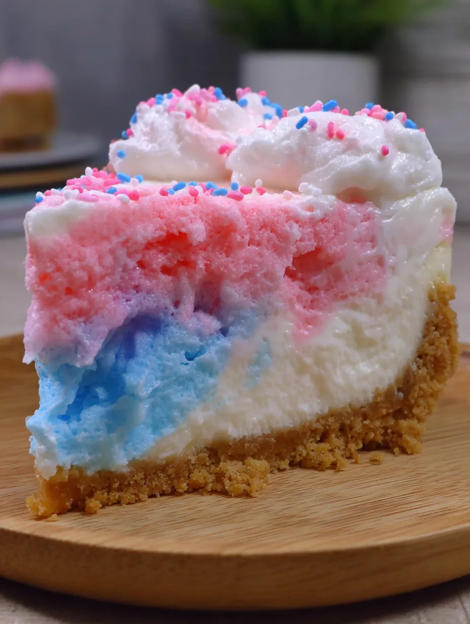 Ein Stück Käse mit verschiedenen Farben wie Blau, Pink, Purple und Orange auf einem Holzbrett.