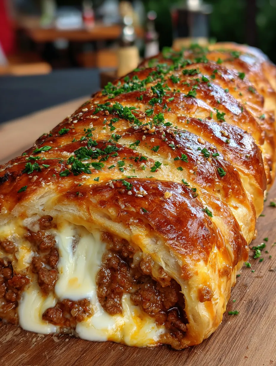 A big crunchy sandwich stuffed with beef and cheese on a table.