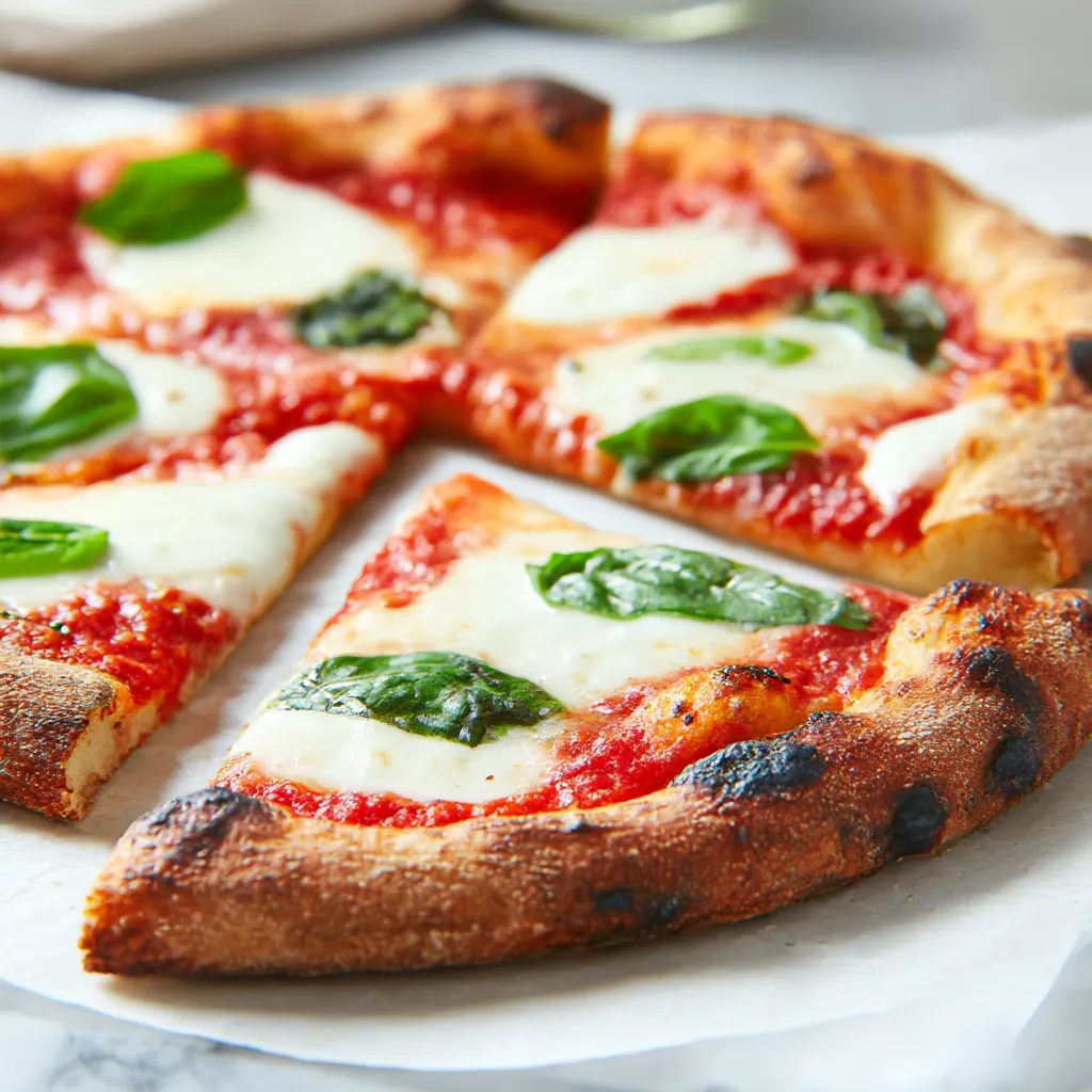 A pizza topped with fresh leafy greens.