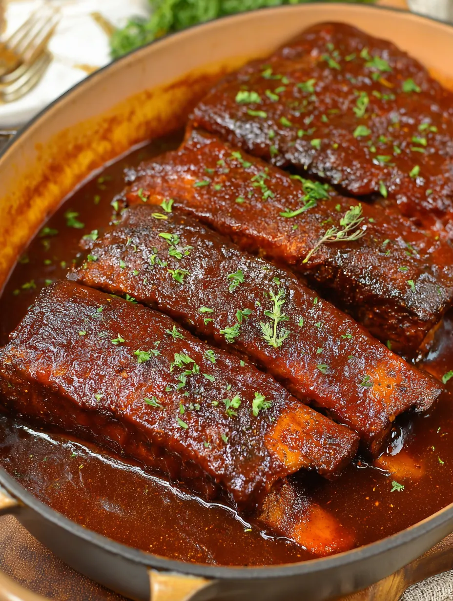 A pot with chunks of juicy-looking brown meat.