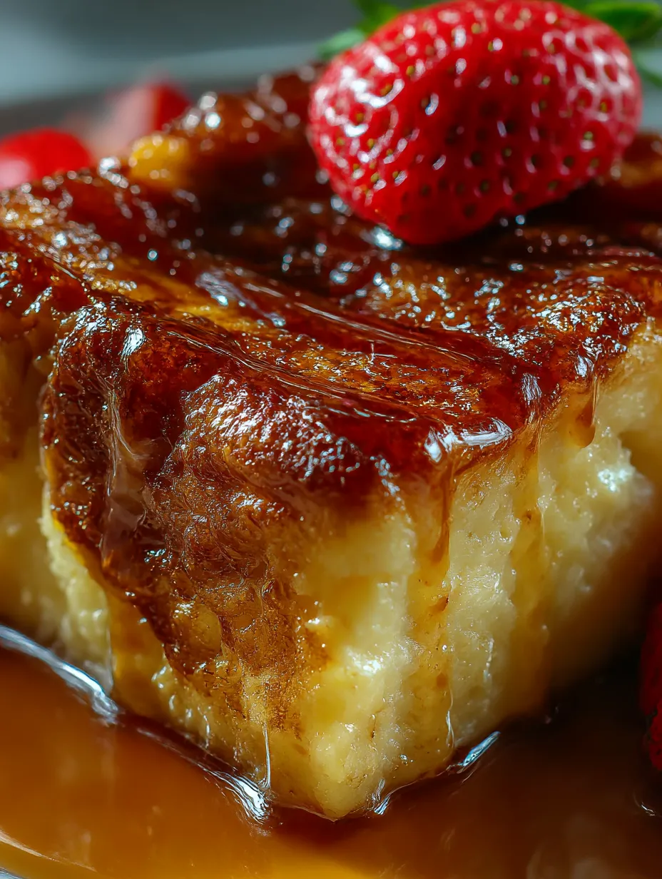 A close up of a Creme Brulee French Toast Casserole.