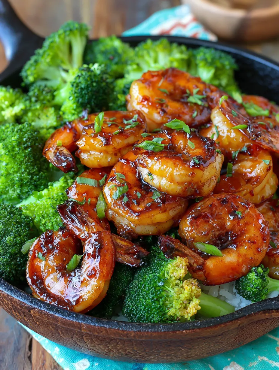 A bowl filled with grilled shrimp and broccoli.