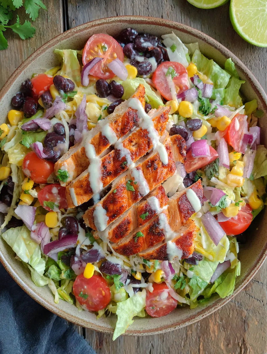 A veggie-packed salad with tomatoes, potatoes, avocado, lentils, bean sprouts, coconut syrup, and cheese.