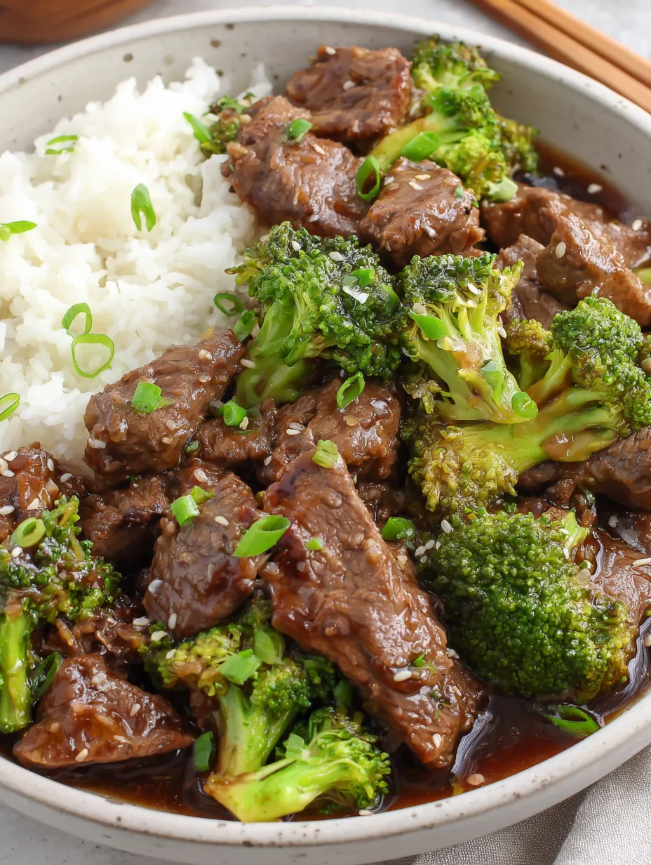 A bowl loaded with rice, beef, and sauce up close.